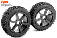 Gomme - 1/8 Buggy - montato - Cerchi Neri - 17mm hex - Medium (2 pzi)