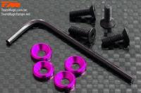 Screws - Engine Mount Special - 3mm Flat Head with Conical Washer - Pink (4 pcs)