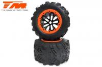 Reifen - Monster Truck - montiert auf 5-Spoke Felgen - 17mm Hex - E6 III (2 Stk.)