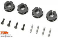 Option Part - E5 - Clamp Type Wheel Hexes 12mm - Black (4 pcs)