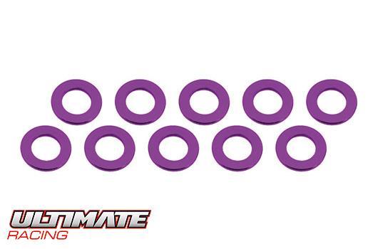 Ultimate Racing - UR1504-PK - ALUMINUM SHIM (3x6x0.5mm)  PINK (10pcs)