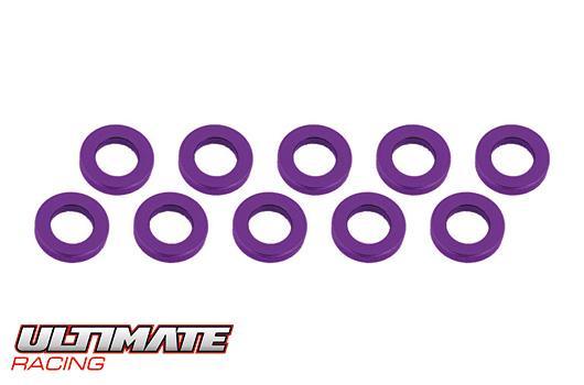 Ultimate Racing - UR1505-P - ALUMINUM SHIM (3x6x1mm) PURPLE (10pcs)