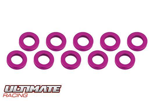 Ultimate Racing - UR1505-PK - ALUMINUM SHIM (3x6x1mm)  PINK (10pcs)