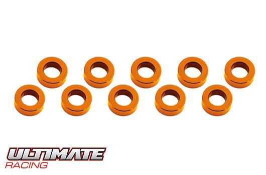 Ultimate Racing - UR1506-G - ALUMINUM SHIM  (3x6x2mm)   ORANGE (10pcs)