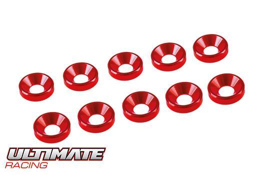 Ultimate Racing - UR1511-R - 4 mm. ALU WASHER RED (10 pcs)