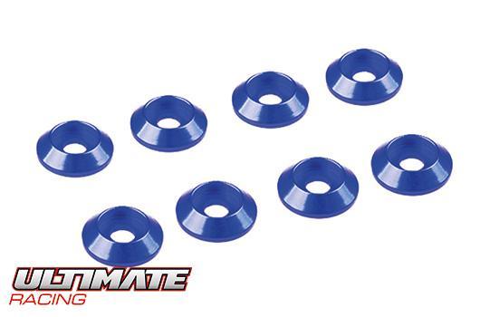 Ultimate Racing - UR1521-A - 3MM ALUMINIUM CAP HEAD WASHER BLUE (8 pcs)