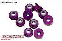 Muttern - M3 nyloc flanged - Aluminium - Purple (10 Stk.)