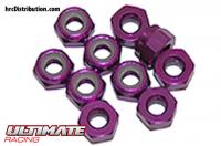 Muttern - M4 nyloc - Aluminium - Purple (10 Stk.)