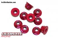 Muttern - M3 nyloc flanged - Aluminium - Rot (10 Stk.)