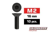 Viti - Testa Svasata - Hex (Allen) - M2 x 16mm (10 pzi)