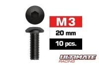 Viti - Testa Tonda - Hex (Allen) - M3 x 20mm (10 pzi)
