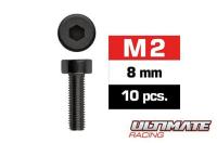 Viti - Testa Cilindrica - Hex (Allen) - M2 x 8mm (10 pzi)