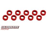 ALUMINUM SHIM (3x6x2mm) RED (10pcs)