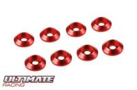 3MM ALUMINIUM CAP HEAD WASHER RED (8 pcs)