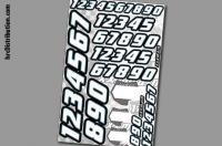 Autocollants - Numéros - Race - White