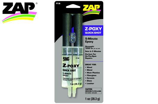ZAP / SuperGlue - ZPT36 - Kleber - Z-Poxy - Quick Shot Doppelspritze - 28,3g (1 Unze) (Zusammensetzung 11730074)