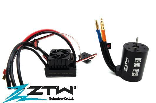ZTW by HRC Racing - ZTW1105011 - Electronic Speed Controller COMBO 1/10 - Brushless - Beast SL 50A G2 - Motor 3650 2950KV