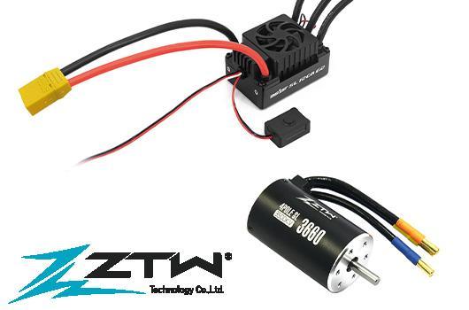 ZTW by HRC Racing - ZTW1112051 - Elektronisch Fahrtregler COMBO - Brushless - 2~4S - Beast SL SCT G2 - 120A / 760A - 3500KV 5mm Motor 3660 - XT90