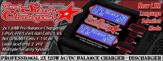 HRC Racing Dual-Star 2* 120W AC/DC Charger